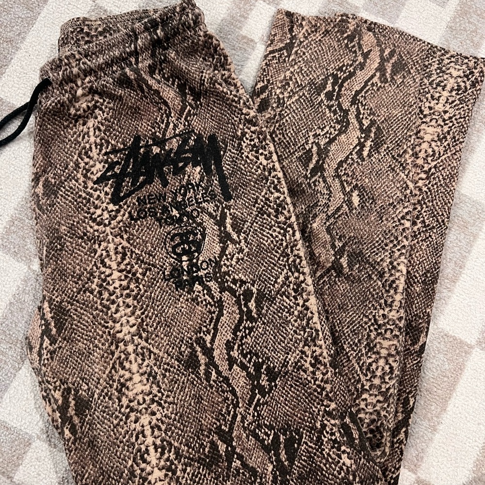 Stussy Brown Snake Pattern Pants